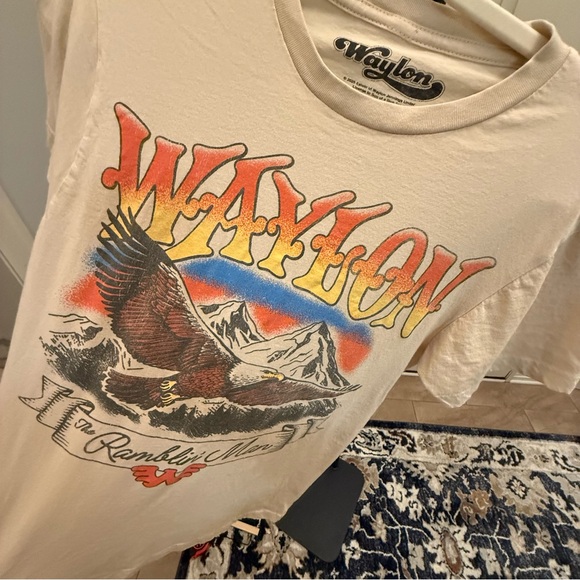 Waylon Jennings Tops - Waylon Jennings Graphic Tee Small Country Western Band T-Shirt Eagle